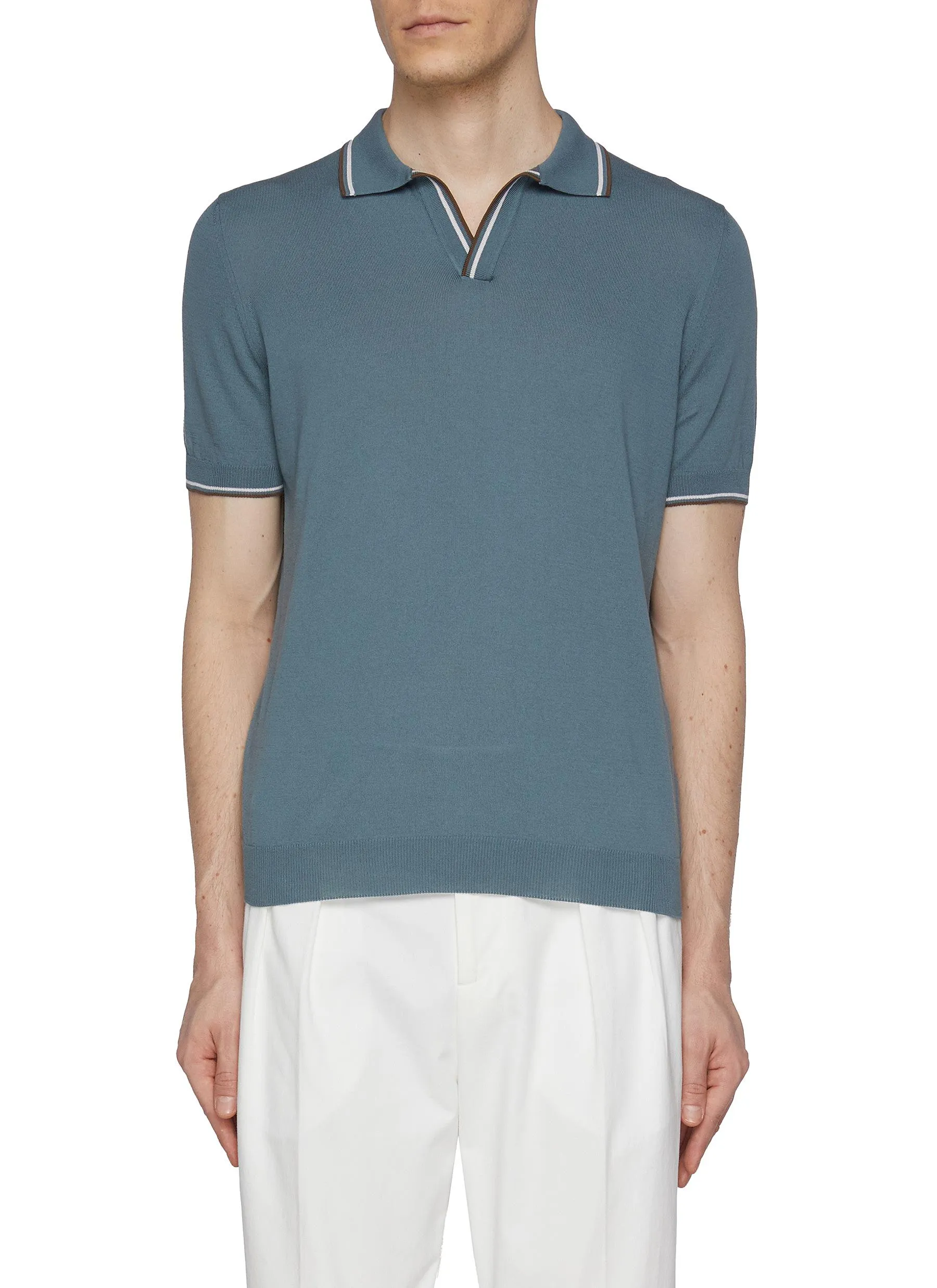 -----------EQUIL  ---- ------------ ----Buttonless Cotton Tennis Polo Shirt --