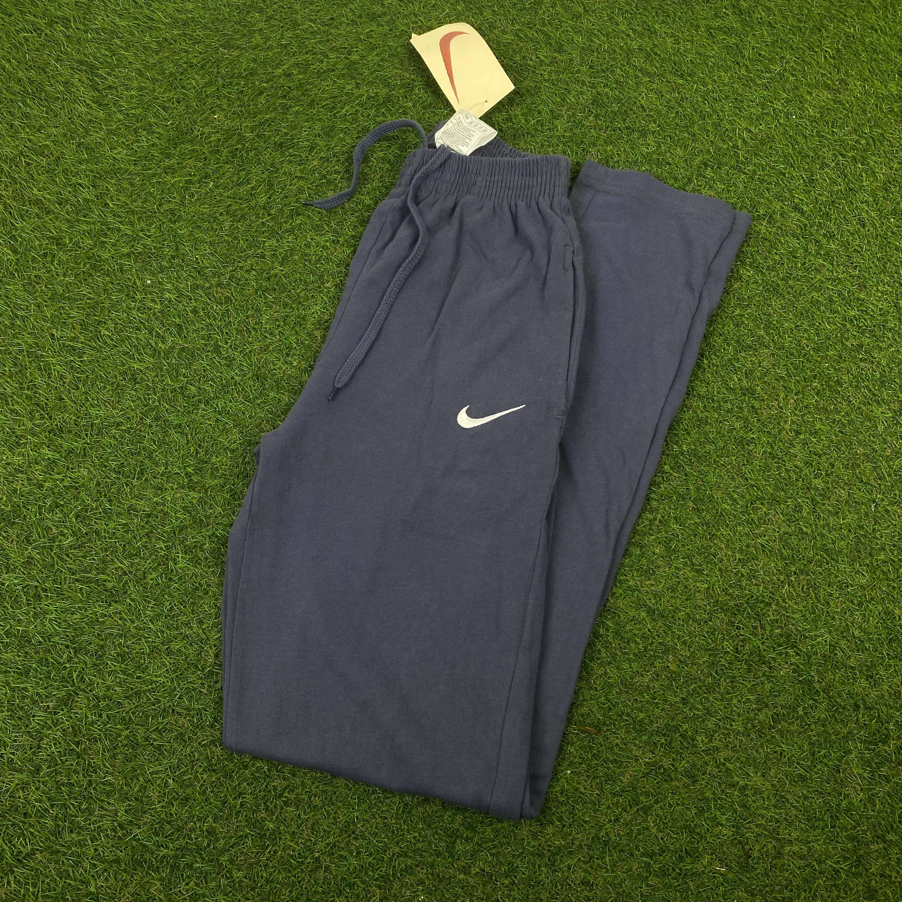 00s Nike Wide Leg Cotton Joggers Blue XS