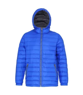 2786 Mens Hooded Water & Wind Resistant Padded Jacket (Royal/Grey) - UTRW3424