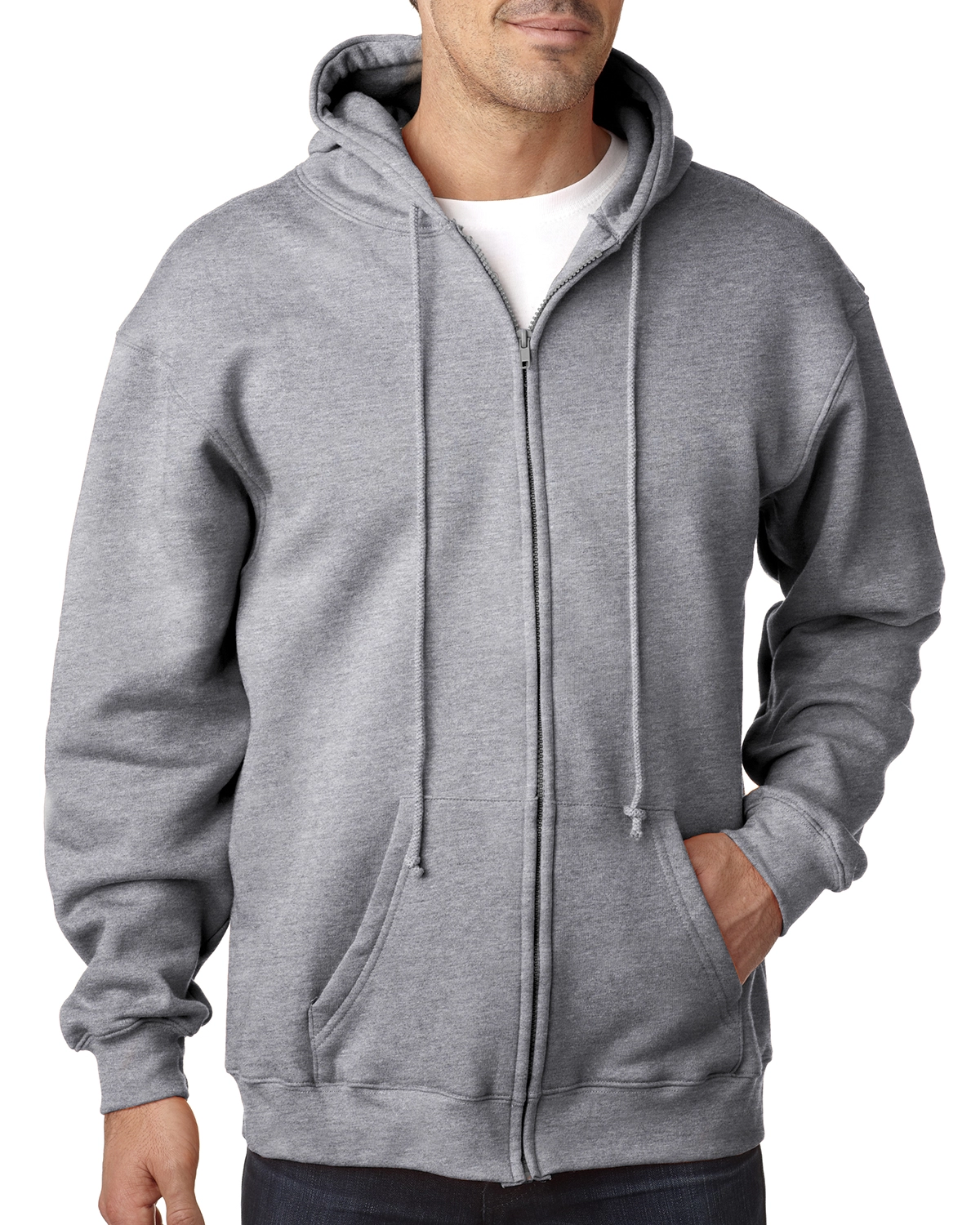 900 Bayside Adult Hooded Full-Zip Blended Fleece SKU: 900