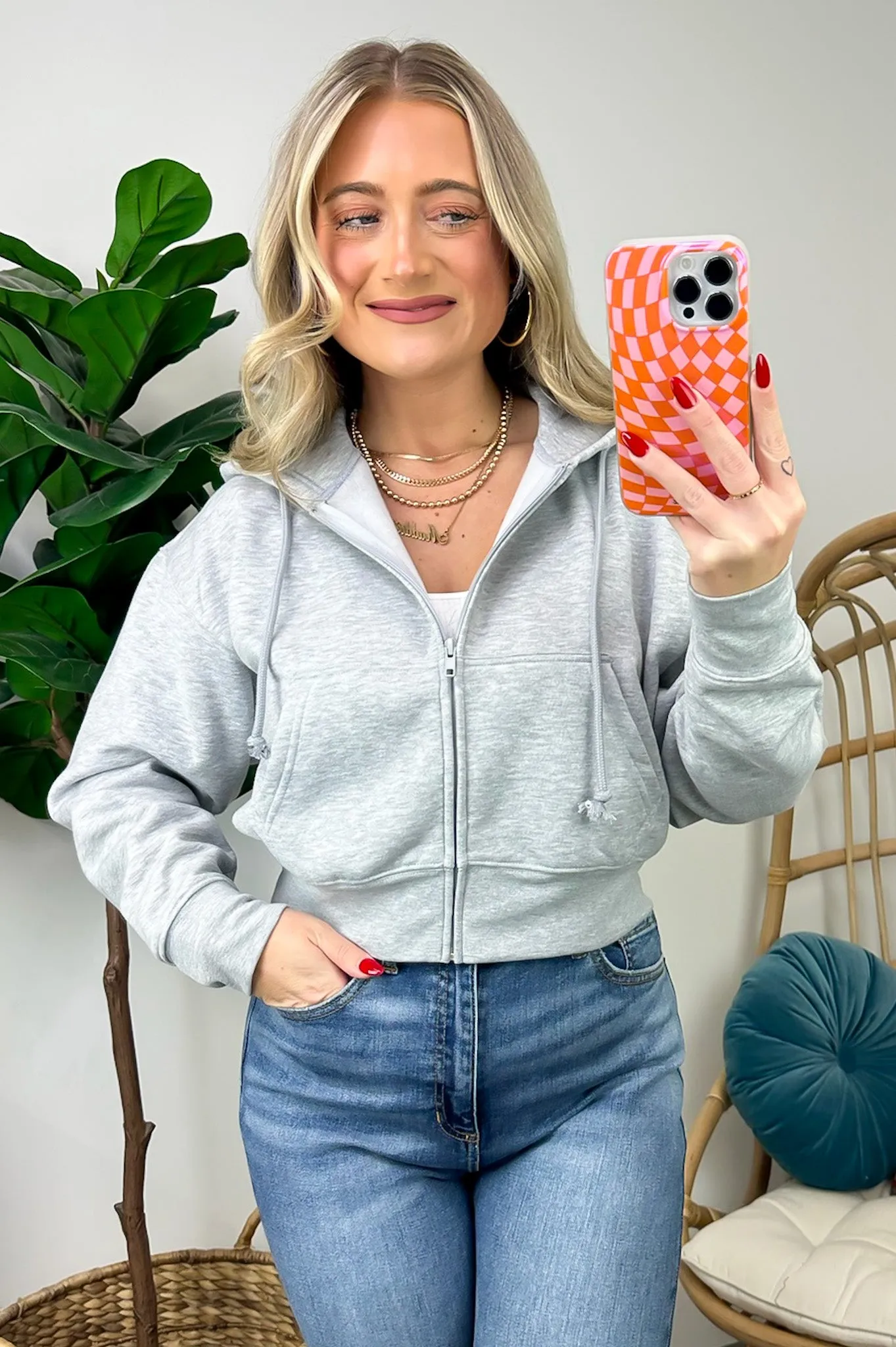 Adrinah Fleece Cropped Hoodie - FINAL SALE