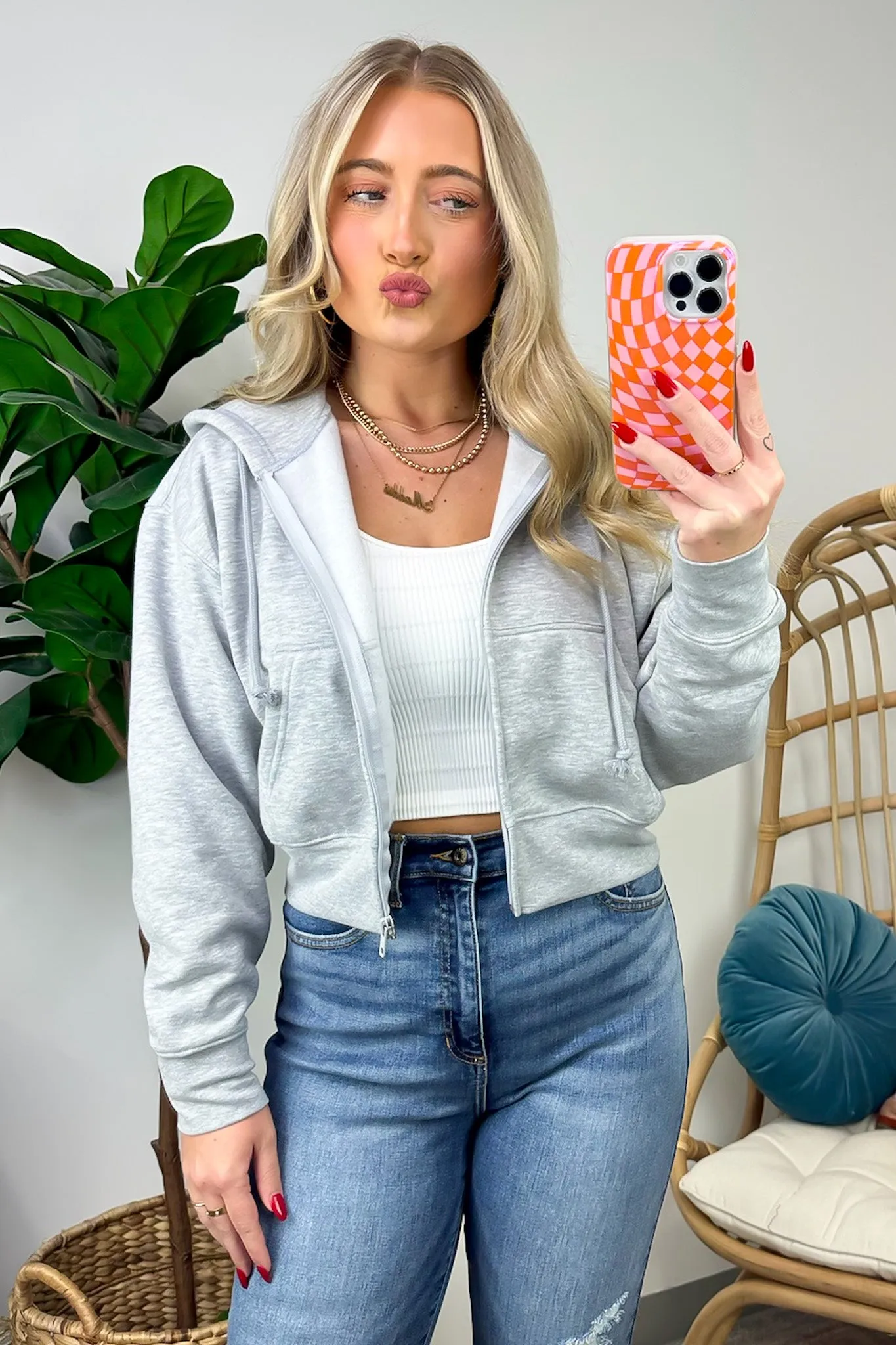 Adrinah Fleece Cropped Hoodie - FINAL SALE