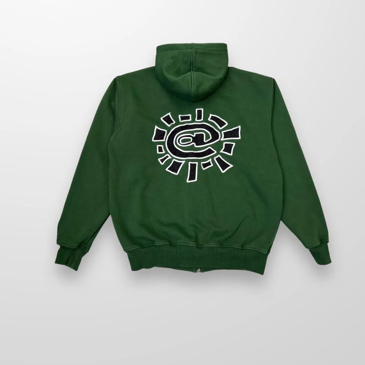 ADWYSD Zip Up Hoodie In Green W/ Embroidered Back Hit