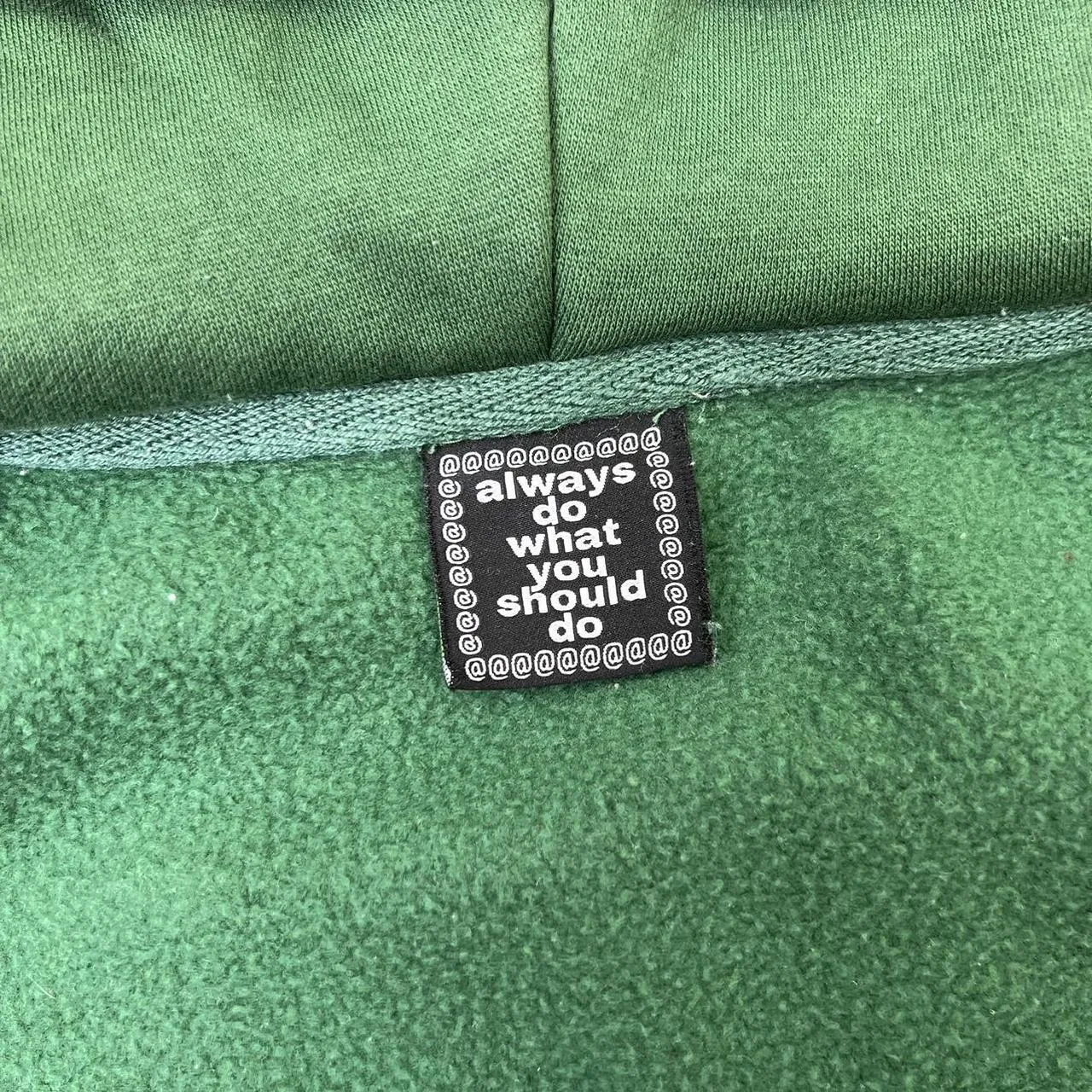 ADWYSD Zip Up Hoodie In Green W/ Embroidered Back Hit