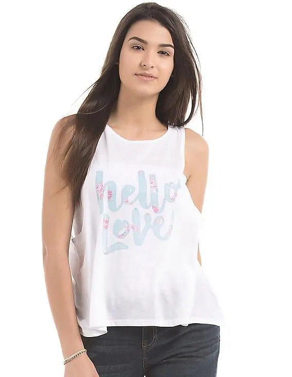 Aeropostale Printed Front Tank Top