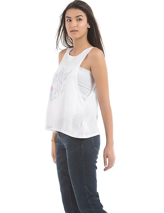 Aeropostale Printed Front Tank Top