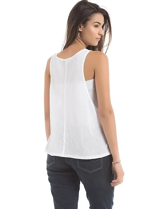 Aeropostale Printed Front Tank Top