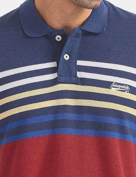 Aeropostale Regular Fit Striped Polo Shirt