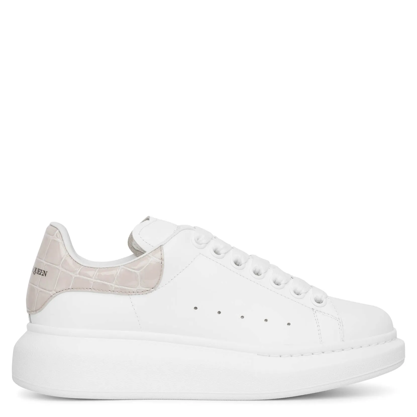 Alexander McQueen Classic white and faded grey croc sneakers