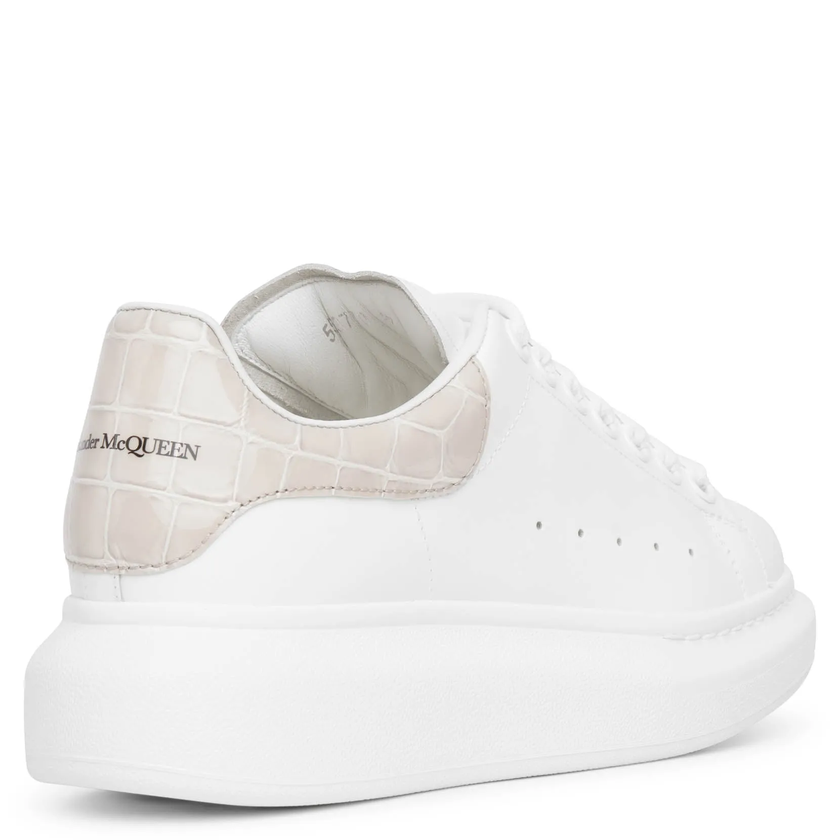 Alexander McQueen Classic white and faded grey croc sneakers