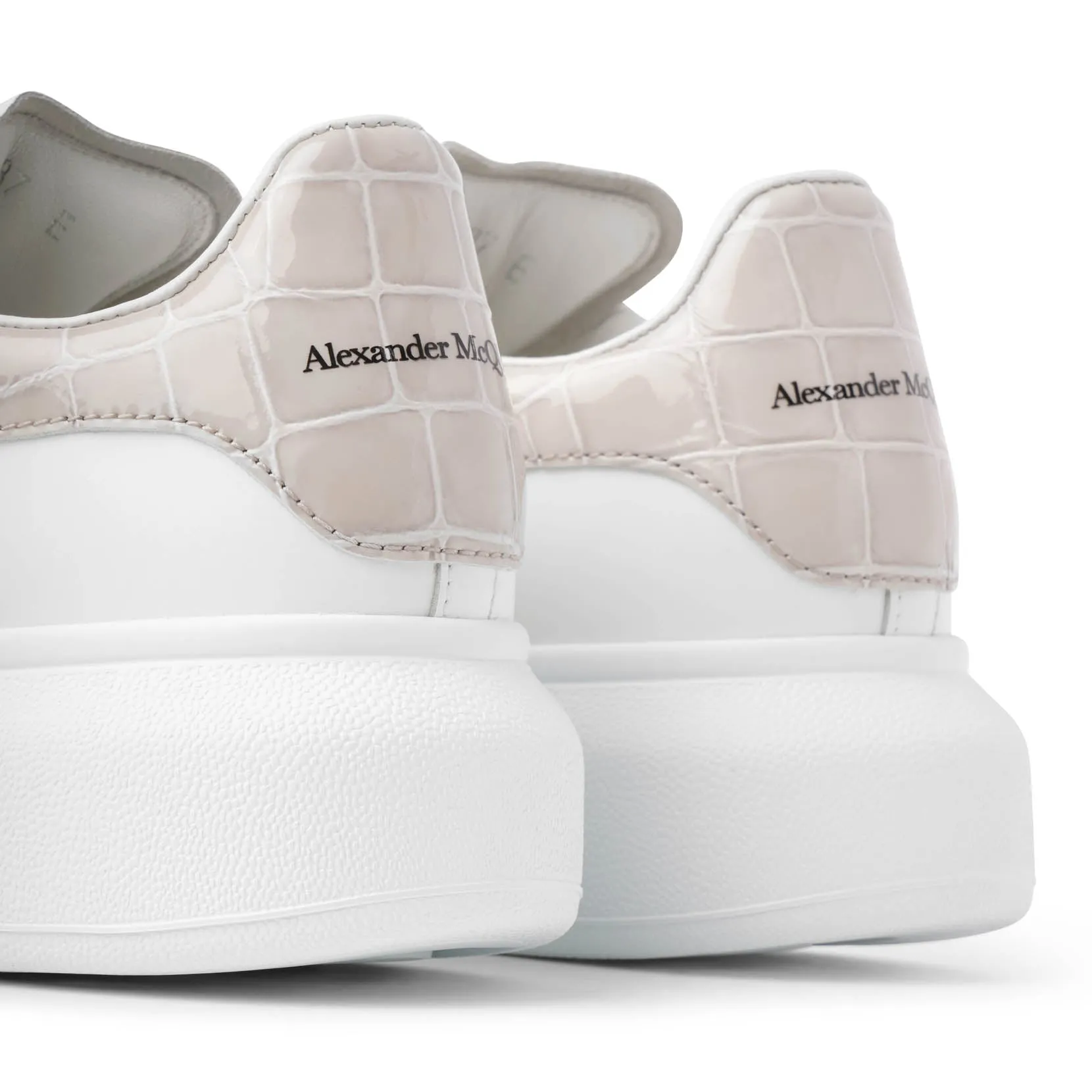 Alexander McQueen Classic white and faded grey croc sneakers