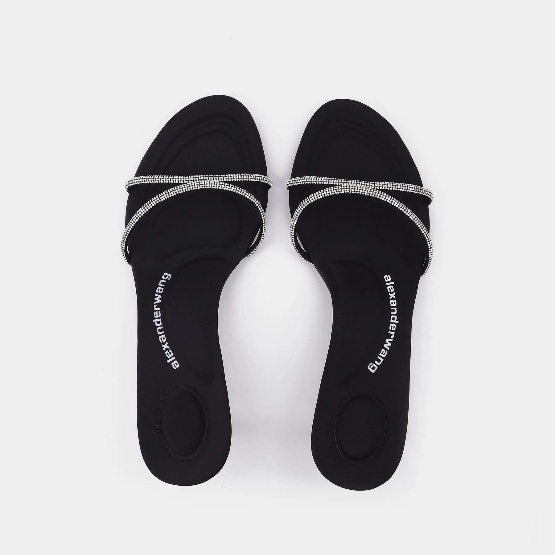 Alexander Wang  Dahlia 50 Sandals in Crystal / Black Leather