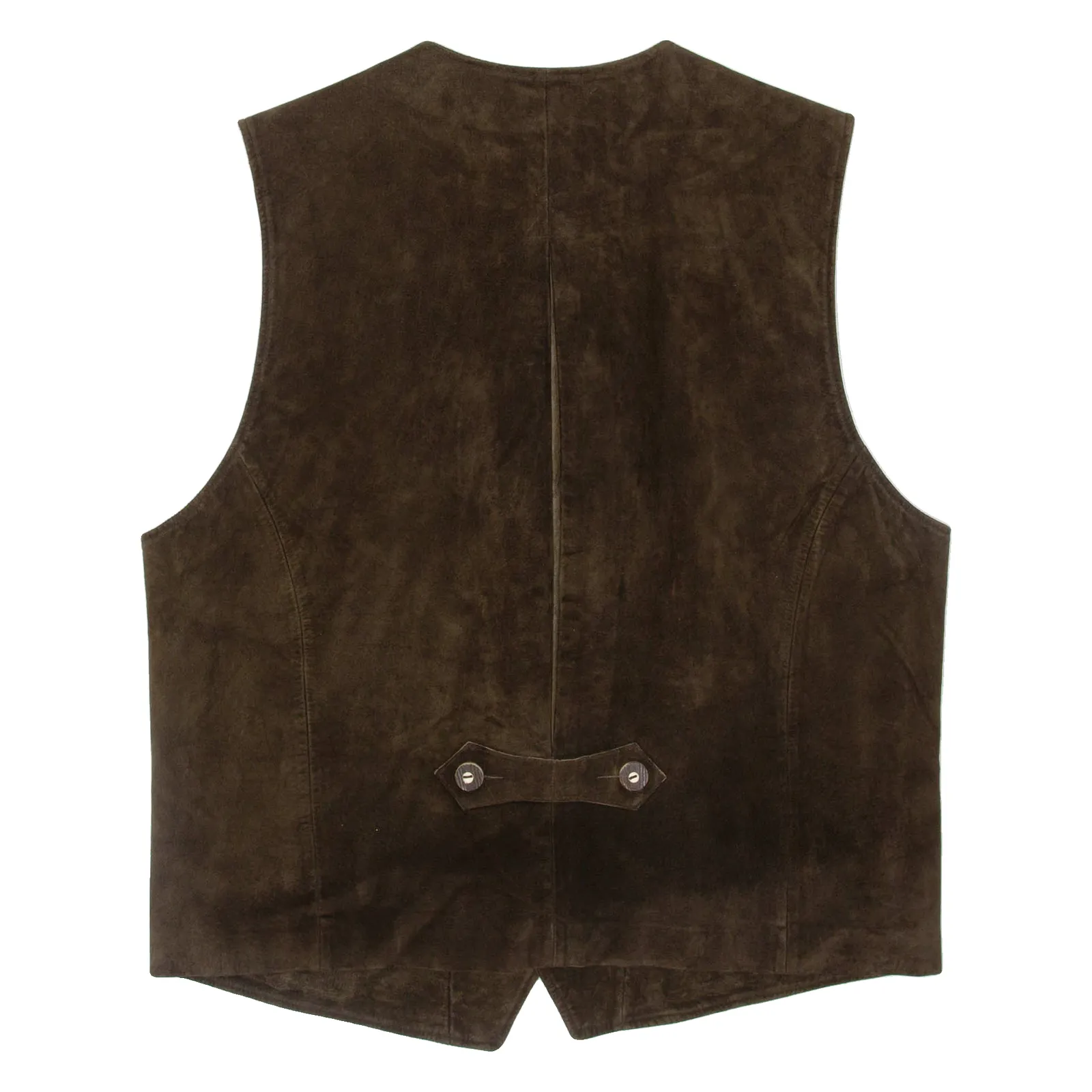 ALM HAUSL Mens Waistcoat Brown Leather 90s L