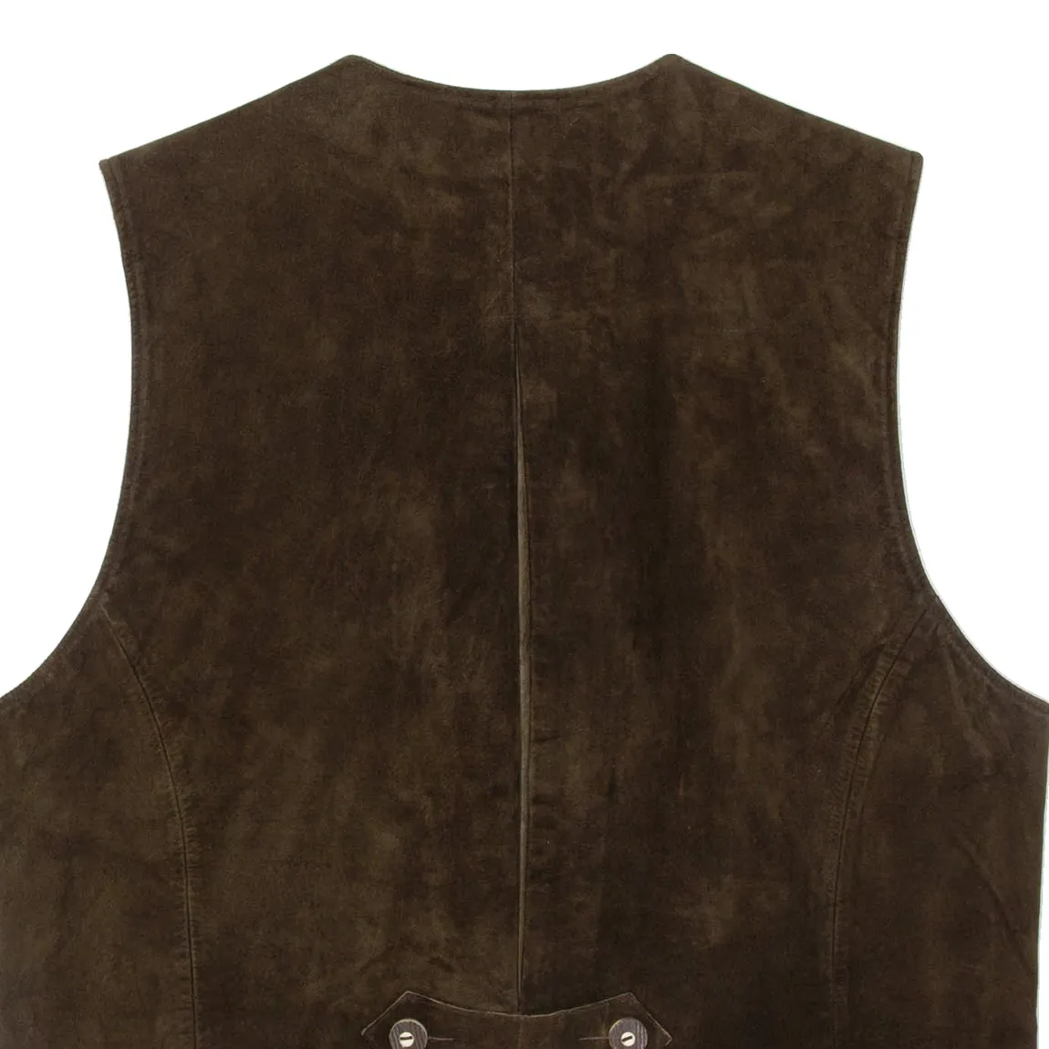 ALM HAUSL Mens Waistcoat Brown Leather 90s L