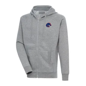 Antigua Boise State Broncos Heather Gray Big & Tall Victory Full-Zip Hoodie Jacket