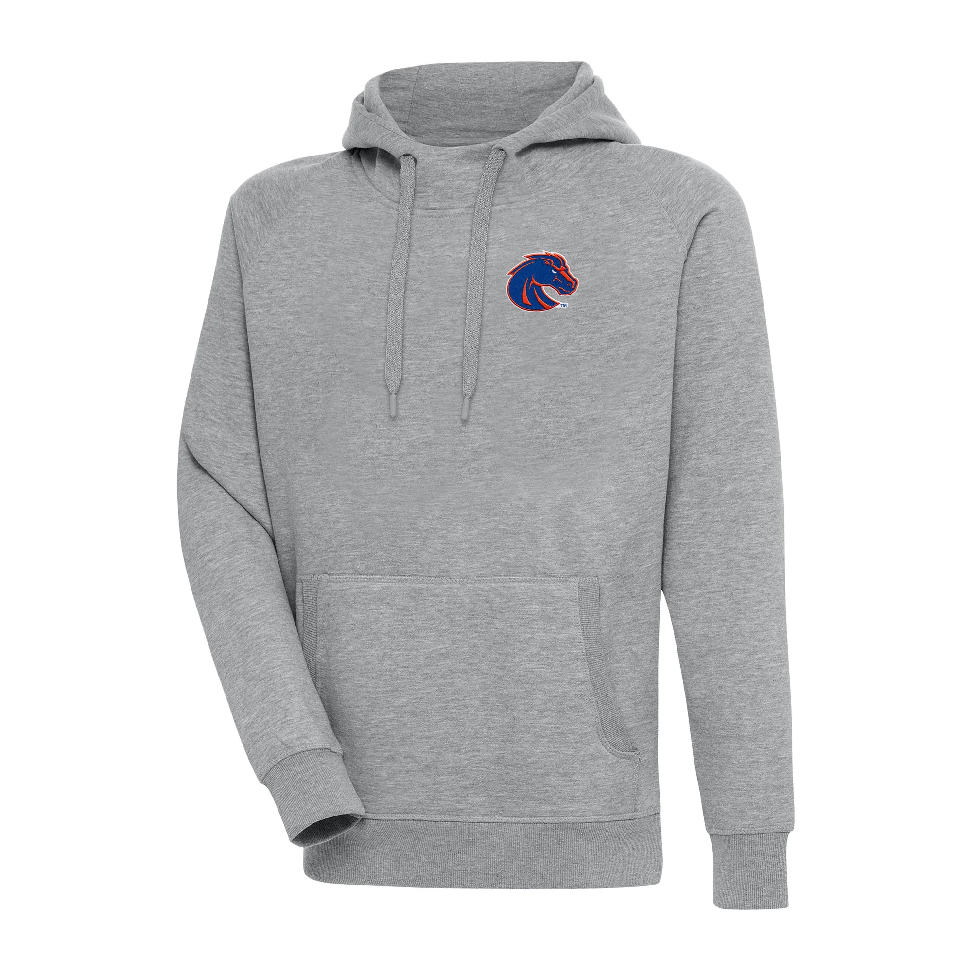 Antigua Boise State Broncos Heather Gray Big & Tall Victory Raglan Pullover Hoodie