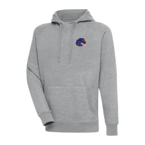 Antigua Boise State Broncos Heather Gray Big & Tall Victory Raglan Pullover Hoodie