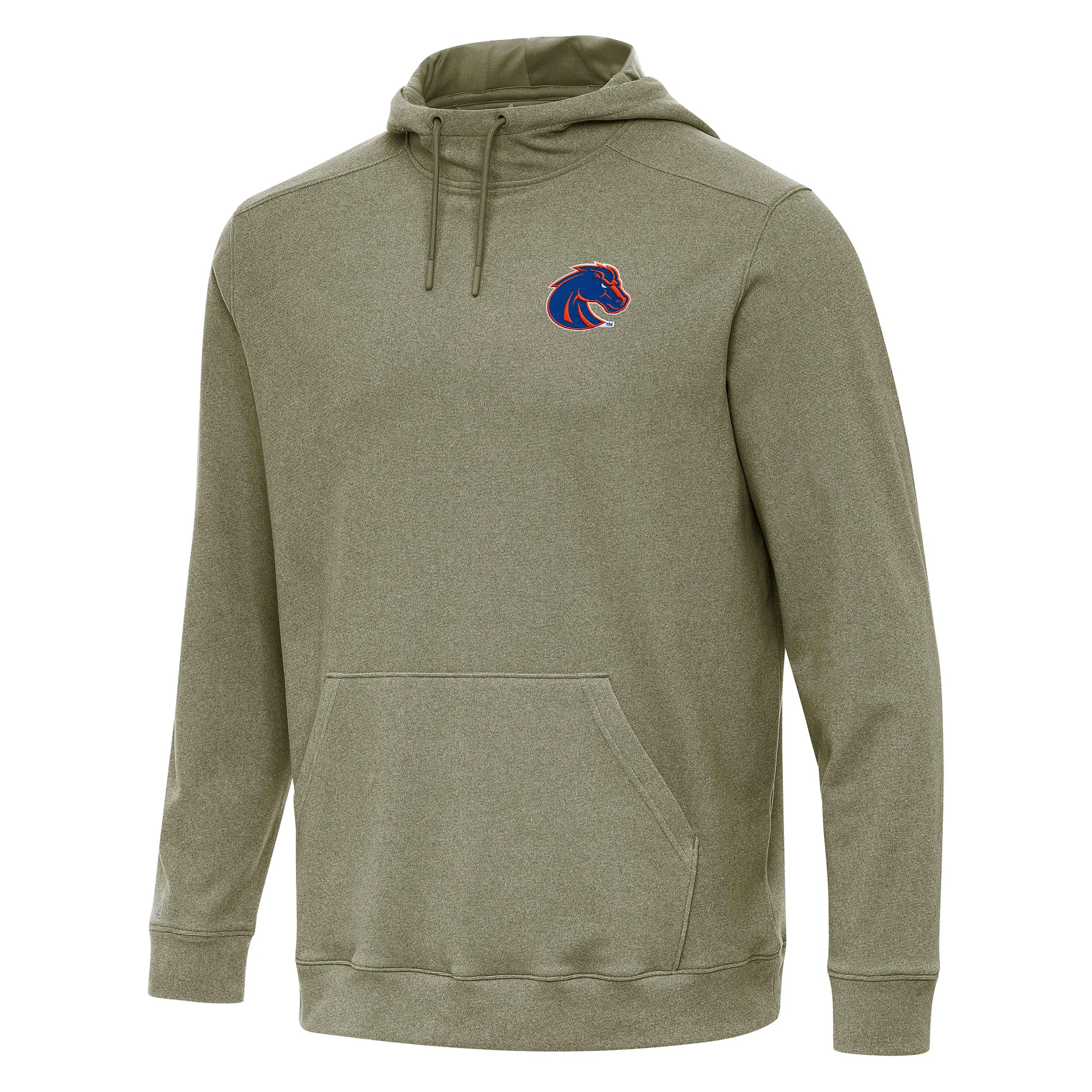 Antigua Boise State Broncos Heather Olive Cloud Pullover Hoodie