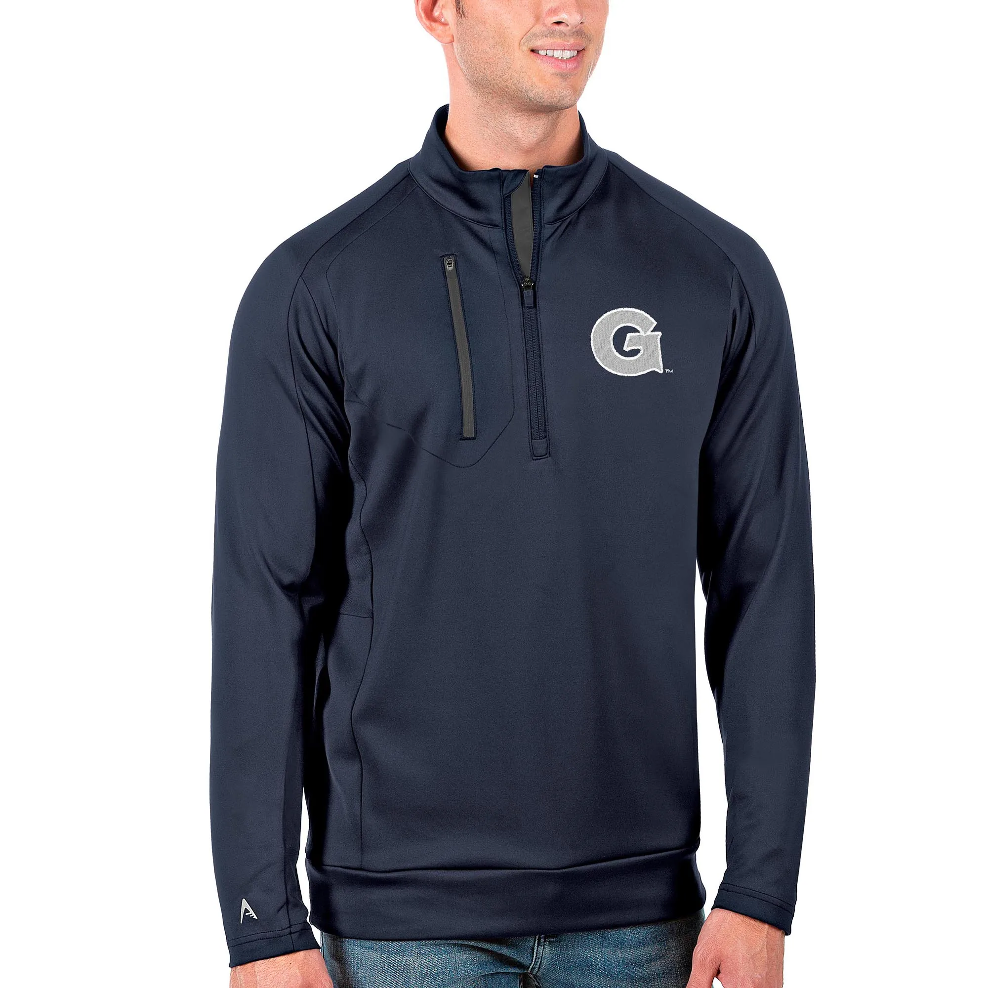 Antigua Georgetown Hoyas Navy Big & Tall Generation Quarter-Zip Pullover Jacket