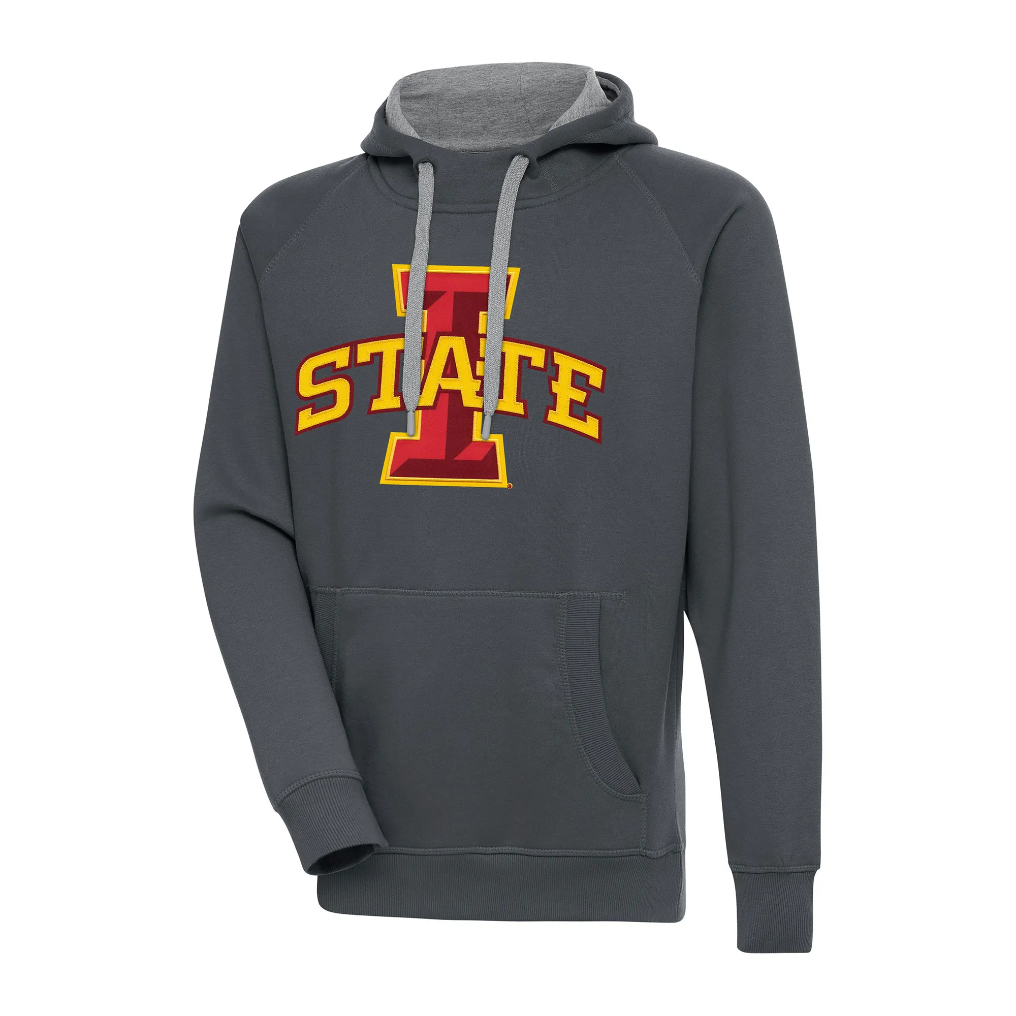 Antigua Iowa State Cyclones Charcoal Big & Tall Victory Raglan Pullover Hoodie