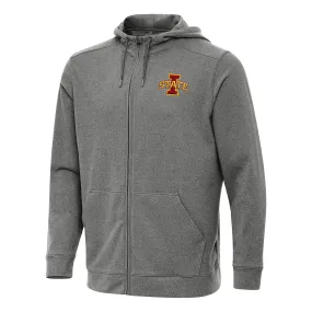 Antigua Iowa State Cyclones Heather Charcoal Effortless Full-Zip Hoodie Jacket