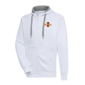 Antigua Iowa State Cyclones White Big & Tall Victory Full-Zip Hoodie Jacket