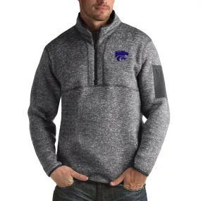 Antigua Kansas State Wildcats Charcoal Fortune Big & Tall Quarter-Zip Pullover Jacket