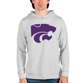 Antigua Kansas State Wildcats Heathered Gray Team Logo Absolute Pullover Hoodie