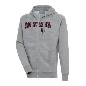 Antigua Montana Grizzlies Heather Gray Big & Tall Victory Raglan Full-Zip Hoodie Jacket