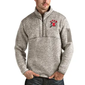 Antigua Utah Utes Oatmeal Fortune Half-Zip Pullover Jacket