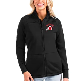 Antigua Utah Utes Women's Black Links Full-Zip Golf Jacket