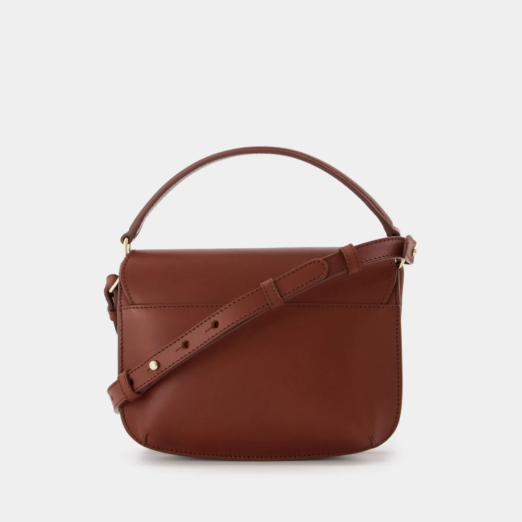 A.P.C.  Sarah Shoulder A Strap Mini Hobo Bag - A.P.C. - Hazelnut - Leather