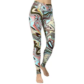 Aqua Marble Yoga Leggings