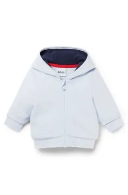 Baby cotton-blend hoodie with all-over logos