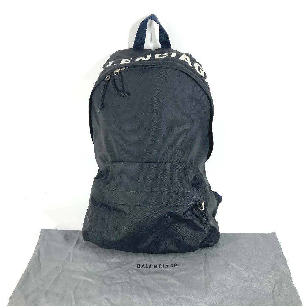 BALENCIAGA Backpack 507460 Nylon black By color Wheel logo mens