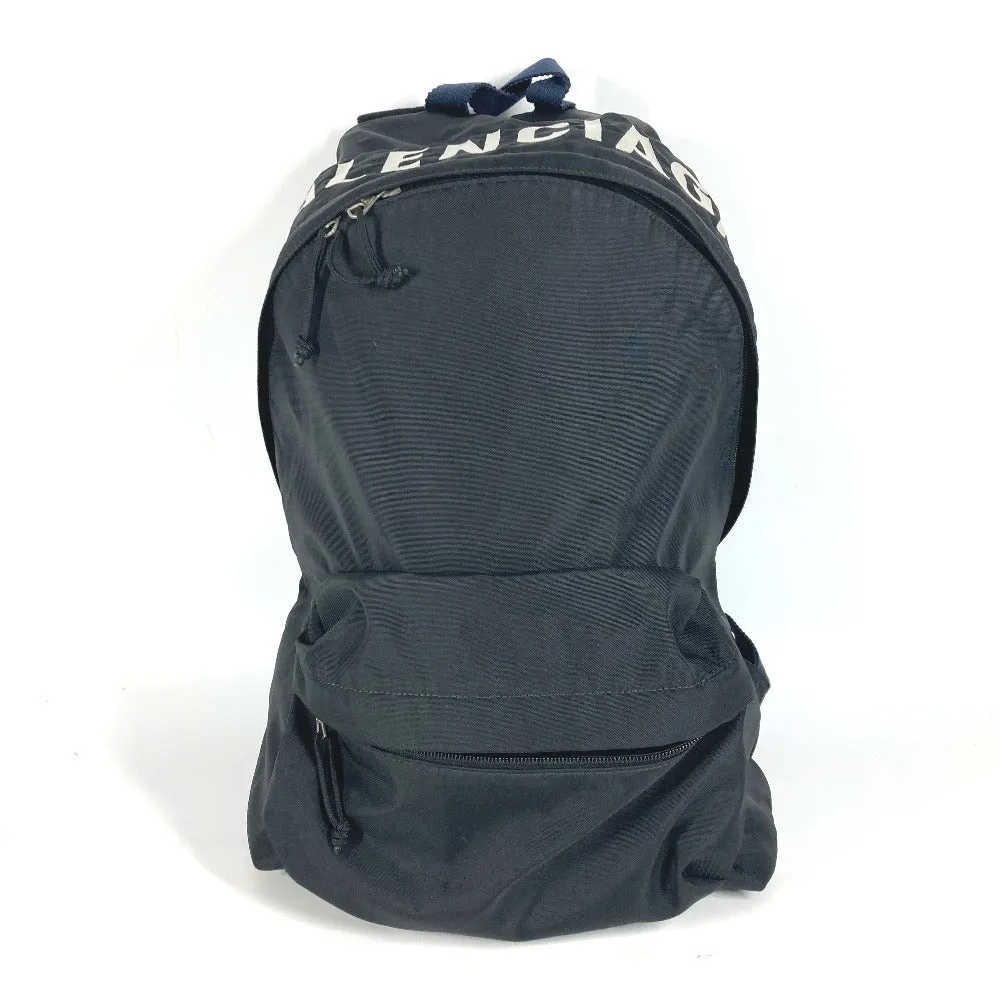 BALENCIAGA Backpack 507460 Nylon black By color Wheel logo mens