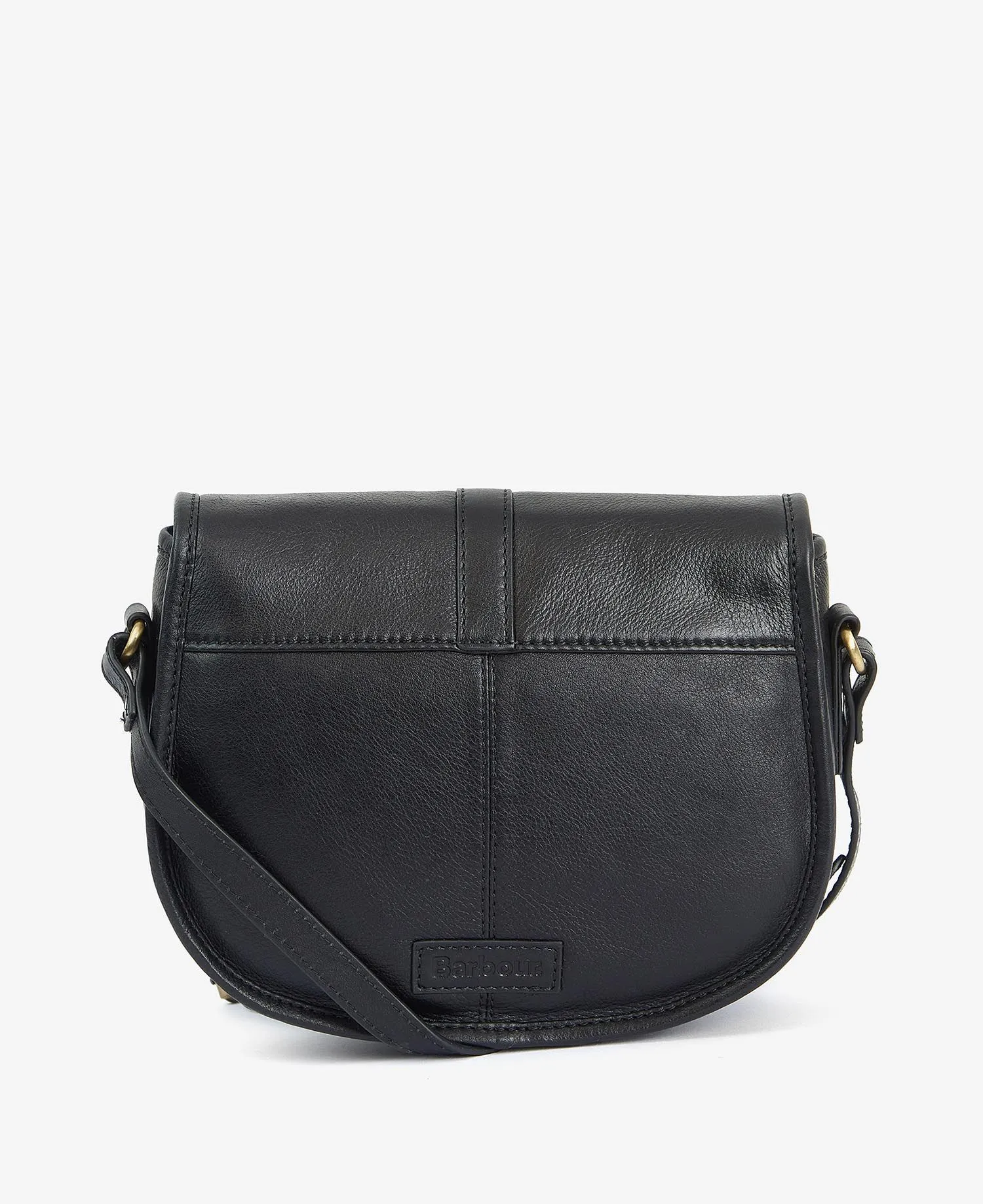 Barbour Laire Medium Leather Saddle Bag in Black LBA0388