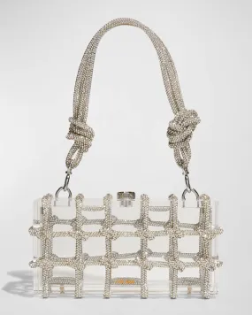 Bess Caged Embellished Box Shoulder Bag