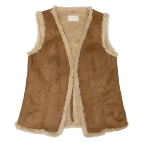 BIRKHAHN MODE Womens Waistcoat Brown Leather M