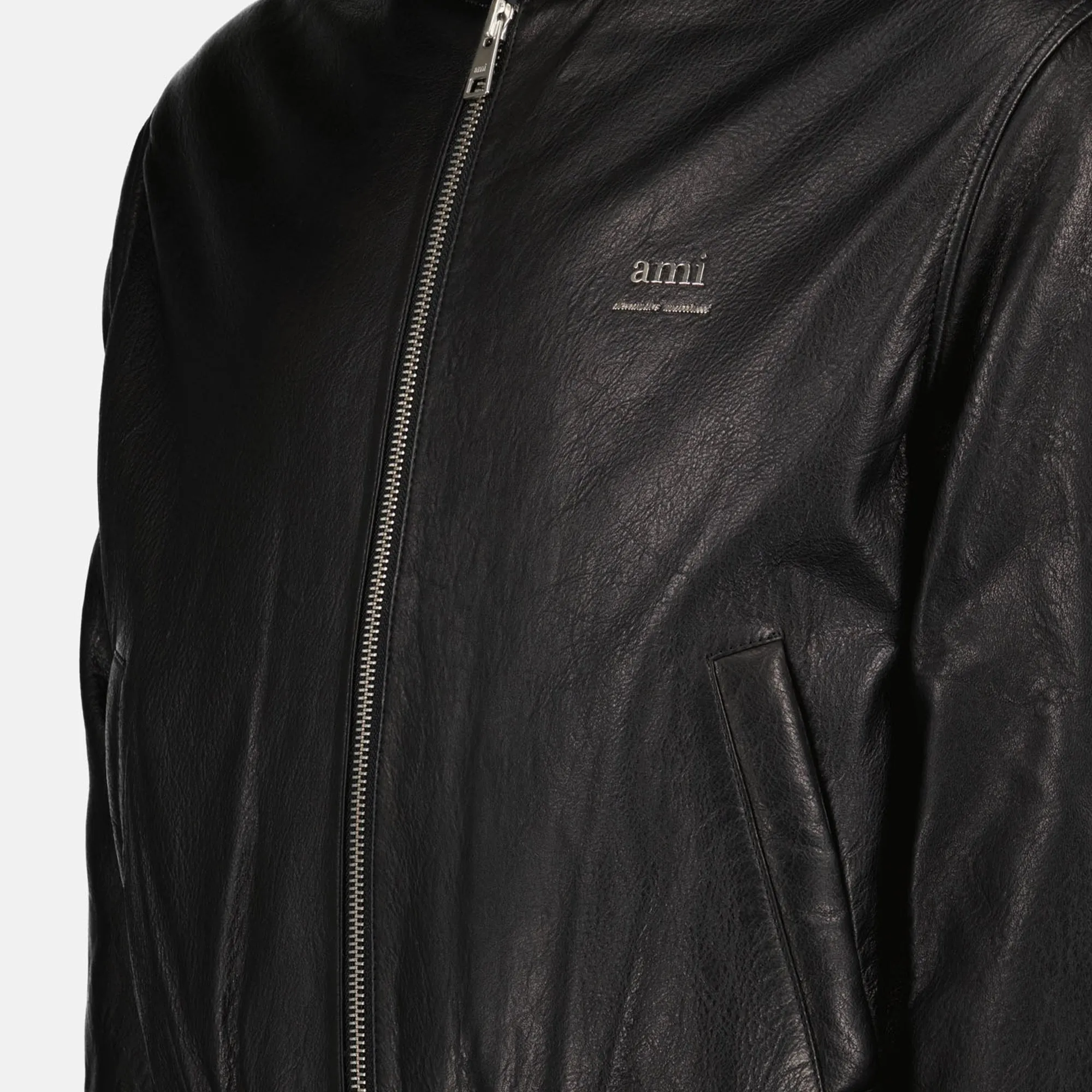 Black Leather Bomber Jacket