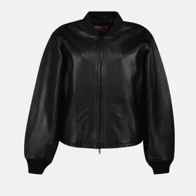 Black Leather Bomber L-Ilyan