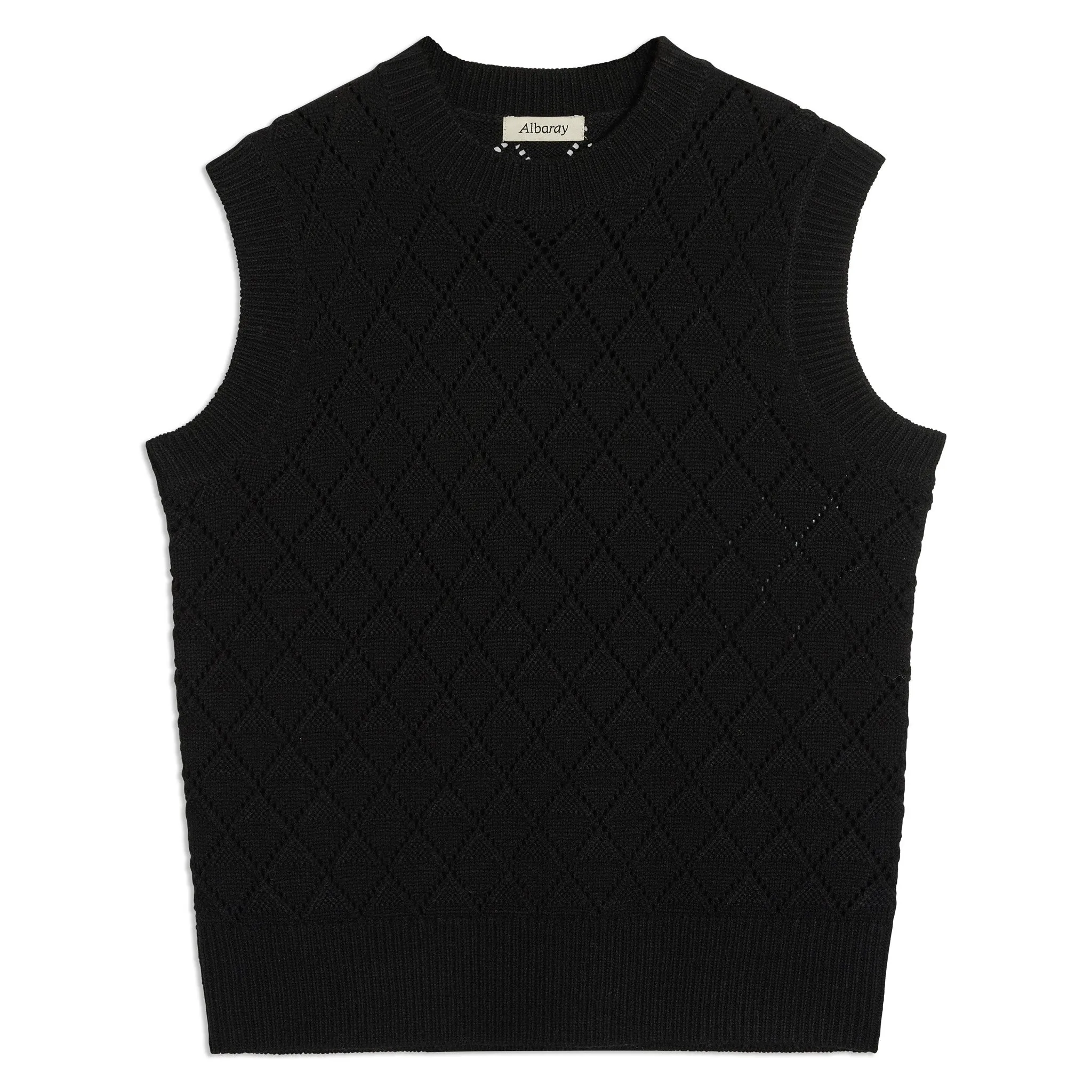 Black Pointelle Knit Tank