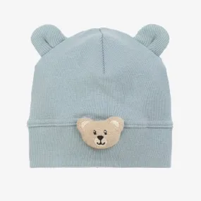 Blue Cotton Teddy Bear Baby Hat