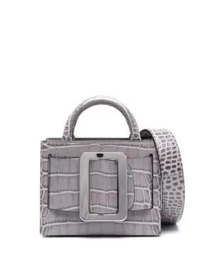 Boyy    Boyy Bobby 18 Croco Embossed Leather Handbag