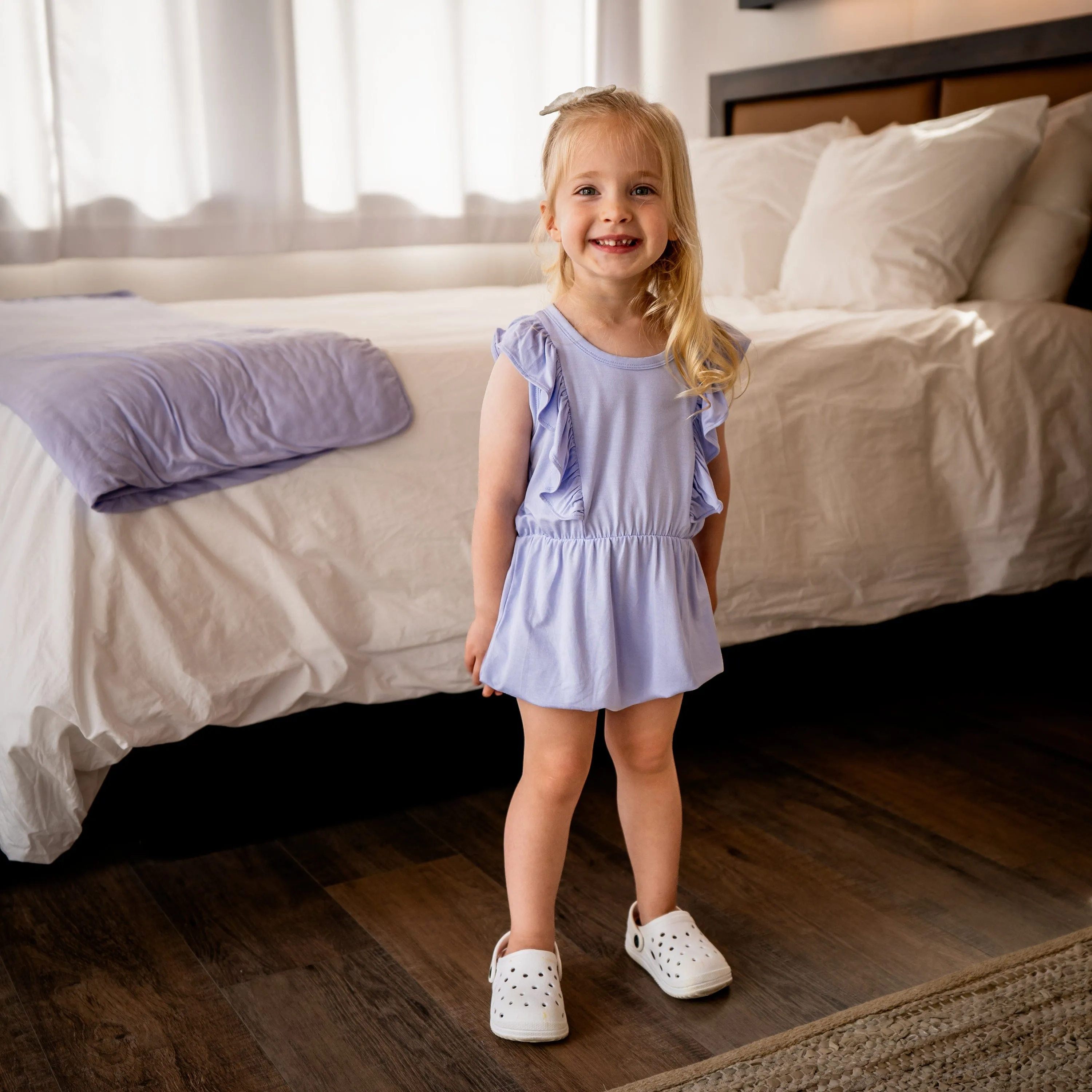 Bubble Romper in Lilac