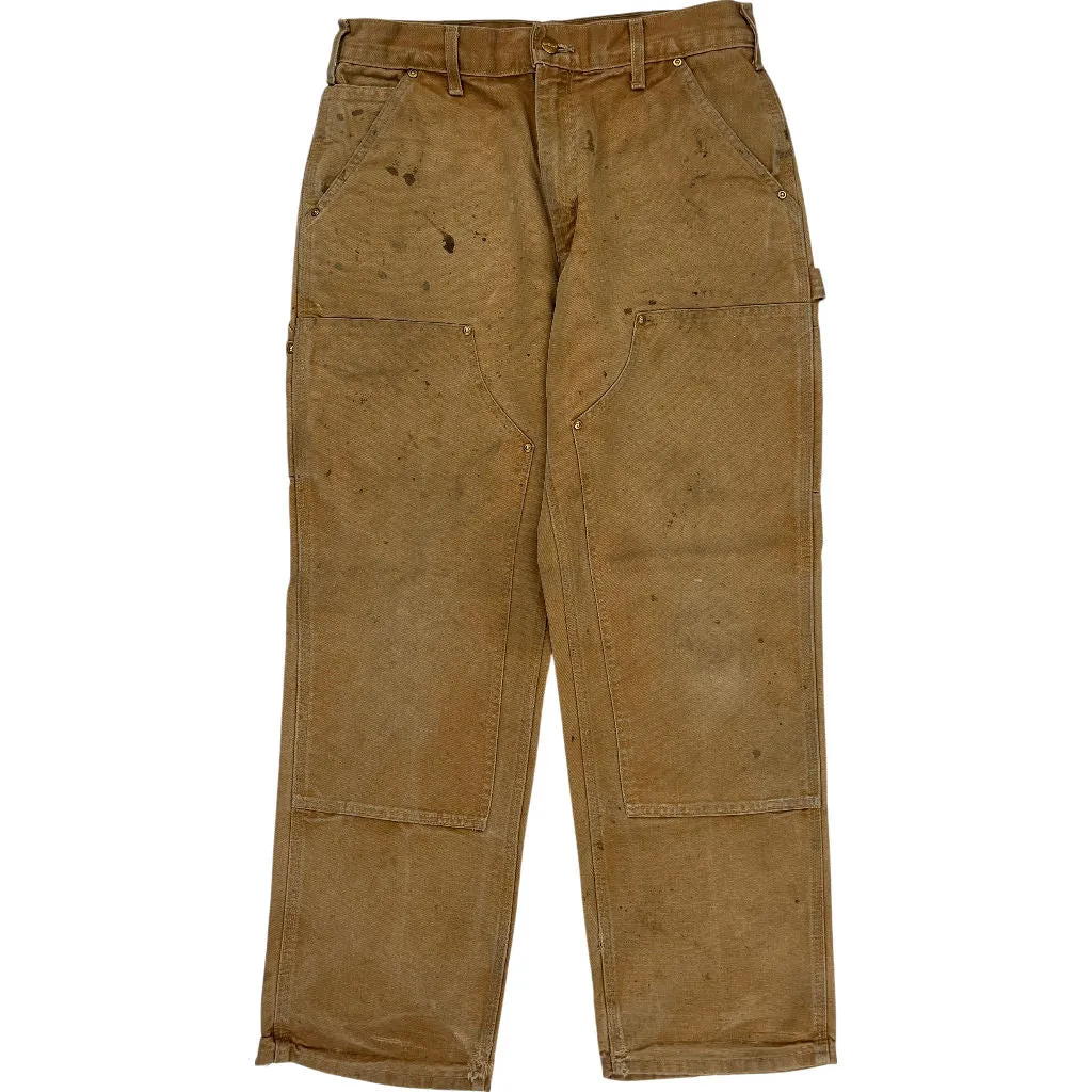 Carhartt Double Knee Work Trousers - 31W 29L - Brown Cotton