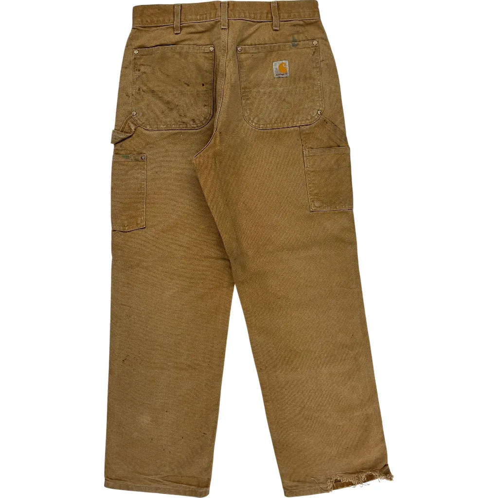 Carhartt Double Knee Work Trousers - 31W 29L - Brown Cotton