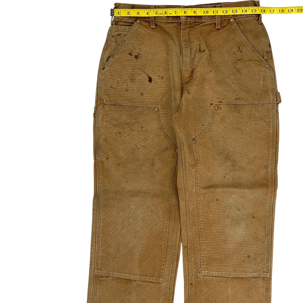 Carhartt Double Knee Work Trousers - 31W 29L - Brown Cotton