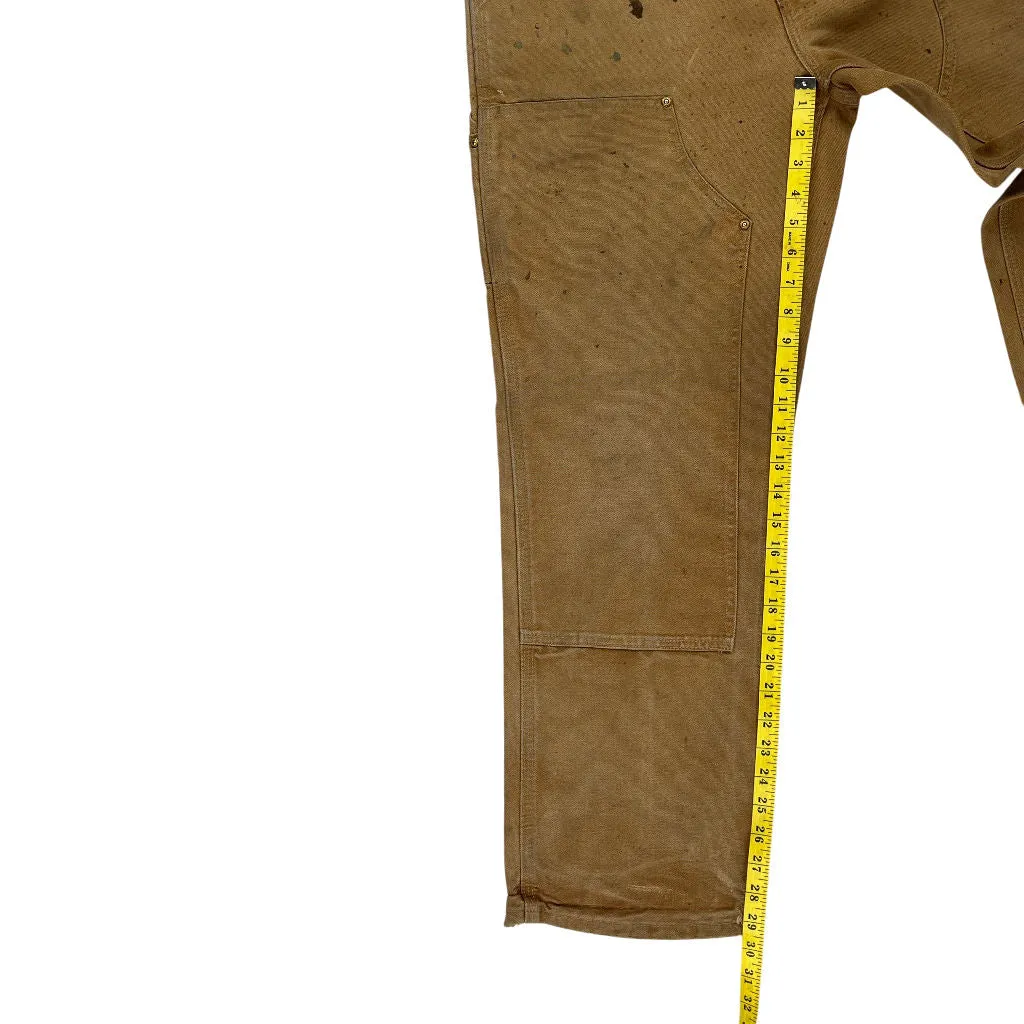 Carhartt Double Knee Work Trousers - 31W 29L - Brown Cotton