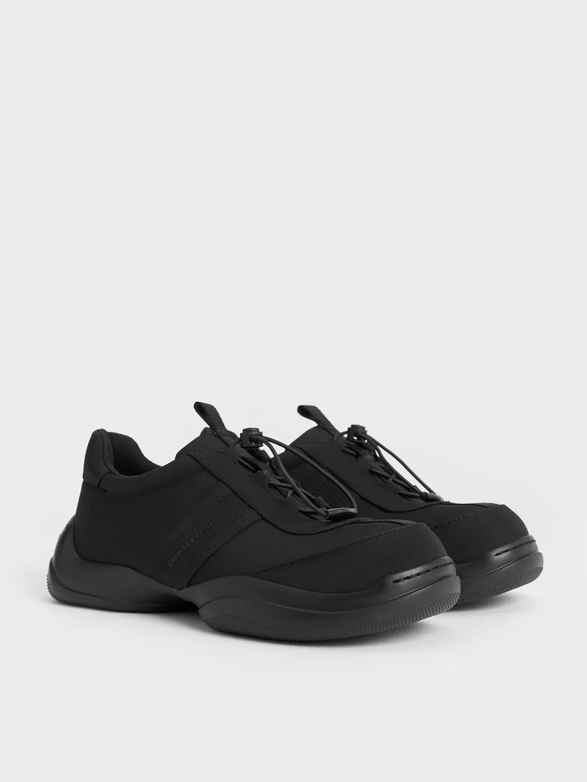 Casey Nylon Chunky Sneakers - Black Textured